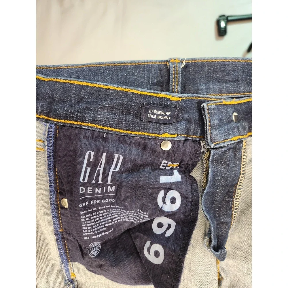 Gap‎ Womens 27 Regular True Skinny Sculpt Dark Wash Indigo Denim Jeans 443221-00